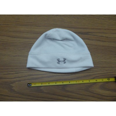 Under Armour 's UA ColdGear Fleece Lined Beanie One Size Fits All White EUC  eb-50358505